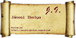 Jánosi Ibolya névjegykártya